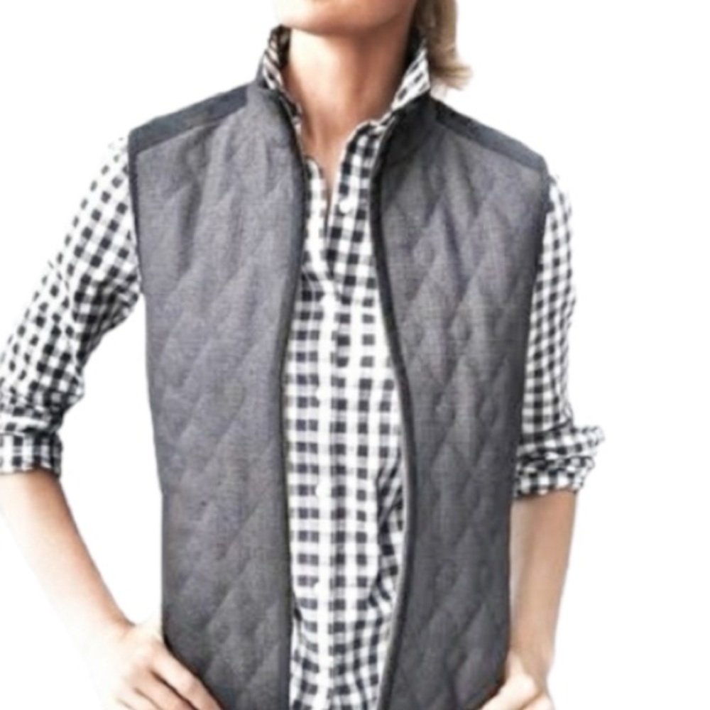 J. McLaughlin Quilted Gray Vest